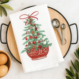 torchon de noël rouge